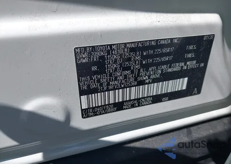 2020 Toyota Rav4 Le from USA, damaged, VIN 2T3F1RFV2LW125368